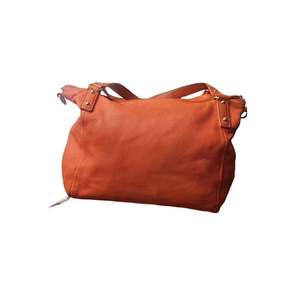 Kate Spade New York Orange Pebbled Leather Hobo Shoulder Bag Gold Hardware‎